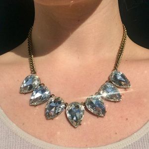 Rhinestone tear drop statement necklace